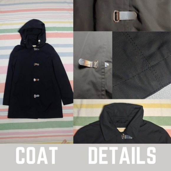 Michael Kors Black Hooded Raincoat Clip Closures - Picture 1 of 16